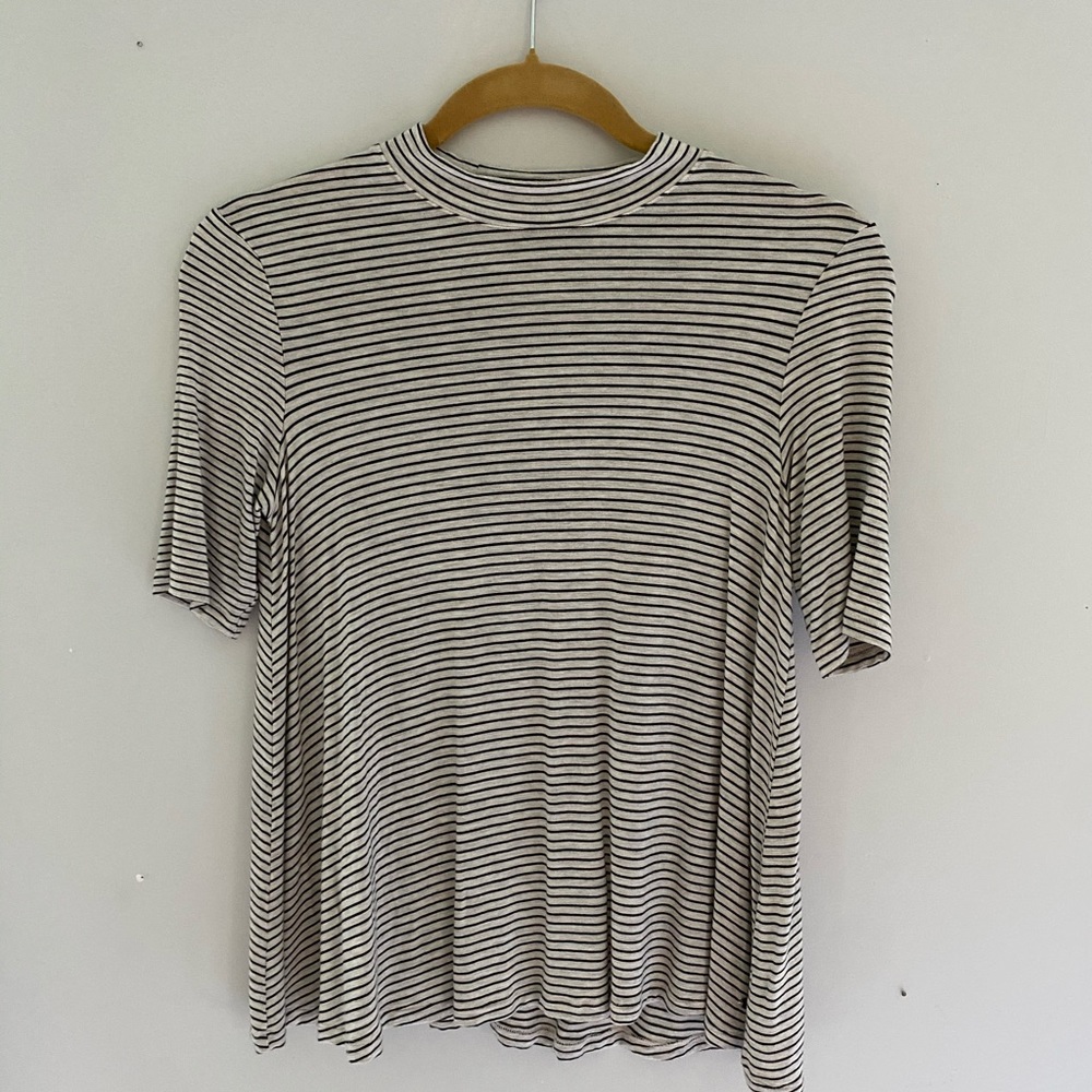 AE creme & black striped shirt